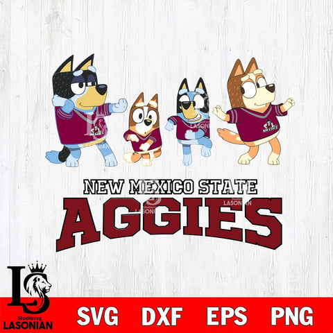 New Mexico State Aggies Bluey Dance Mode Squats Svg Eps Dxf Png File, Digital Download, Instant Download