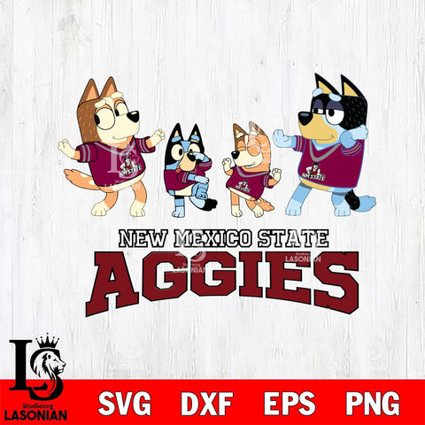 New Mexico State Aggies Bluey Dance Squats Svg Eps Dxf Png File, Digital Download, Instant Download