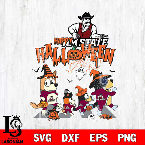 New Mexico State Aggies Bluey Halloween Family Svg Eps Dxf Png File, Digital Download, Instant Download