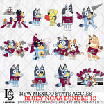 New Mexico State Aggies Bluey NCAA Bundle 12 Svg Eps Dxf Png File, Digital Download, Instant Download