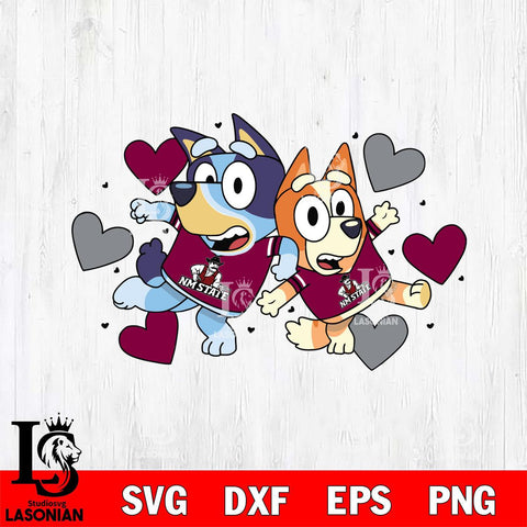 New Mexico State Aggies Bluey heart Svg Eps Dxf Png File, Digital Download, Instant Download