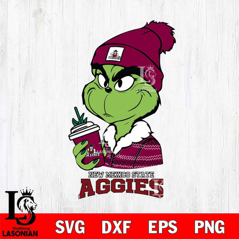 New Mexico State Aggies Boujee Grinch Christmas Cut Files Cricut, Svg Dxf Eps Png file, Digital download , Silhouette