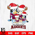 New Mexico State Aggies Christmas Bluey Santa Family Cut Files,Bluey Cricut,Christmas Svg , Bluey svg , Digital Download, dxf eps png pdf file