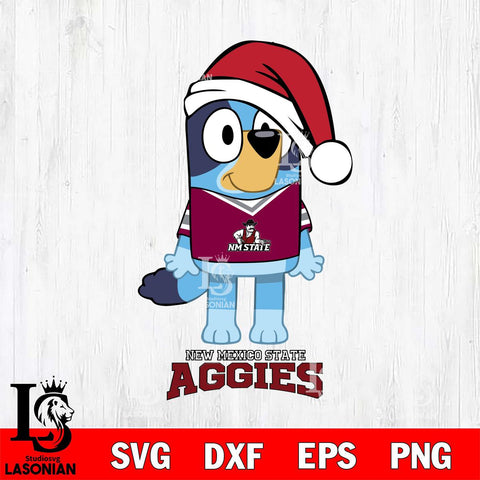 New Mexico State Aggies Christmas Bluey Sport Cut Files,Bluey Cricut,Christmas Svg , Bluey svg , Digital Download, dxf eps png pdf file