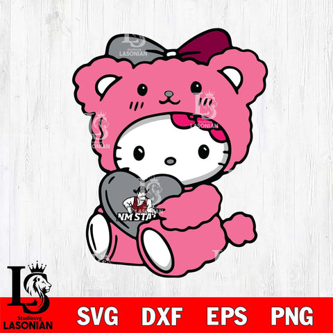 New Mexico State Aggies Cute Hello Kitty 3 Svg Eps Dxf Png File, Digital Download, Instant Download