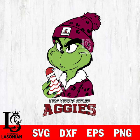 New Mexico State Aggies Grinch Tree Cake Svg Eps Dxf Png File, Digital Download, Instant Download