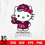 New Mexico State Aggies Hello Kitty Best Fan Svg Eps Dxf Png File, Digital Download, Instant Download