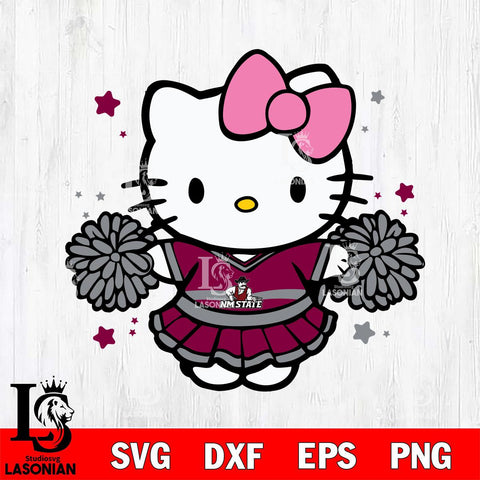 New Mexico State Aggies Hello Kitty Cheerleader 10 Svg Eps Dxf Png File, Digital Download, Instant Download