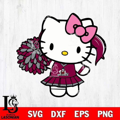 New Mexico State Aggies Hello Kitty Cheerleader 12 Svg Eps Dxf Png File, Digital Download, Instant Download