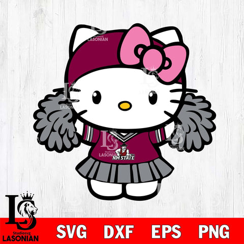 New Mexico State Aggies Hello Kitty Cheerleader 5 Svg Eps Dxf Png File, Digital Download, Instant Download