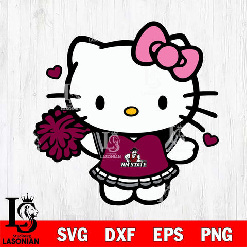 New Mexico State Aggies Hello Kitty Cheerleader 6 Svg Eps Dxf Png File, Digital Download, Instant Download