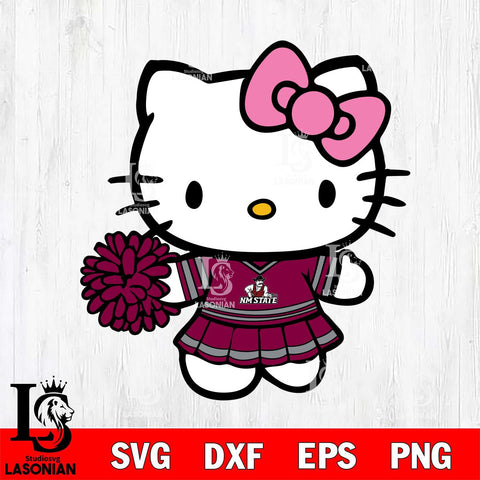 New Mexico State Aggies Hello Kitty Cheerleader 8 Svg Eps Dxf Png File, Digital Download, Instant Download