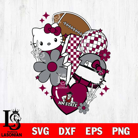 New Mexico State Aggies Hello Kitty NCAA 2 Svg Eps Dxf Png File, Digital Download, Instant Download