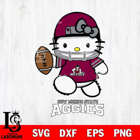 New Mexico State Aggies Hello Kitty NCAA 4 Svg Eps Dxf Png File, Digital Download, Instant Download