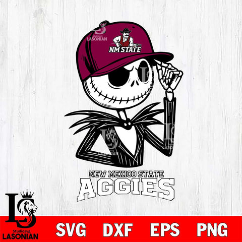 New Mexico State Aggies Jack Skellington 3 Halloween Svg Eps Dxf Png File, NCAA svg, Digital Download, Instant Download