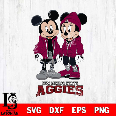 New Mexico State Aggies Mickey Minnie Mouse Rugby Svg Eps Dxf Png File, NCAA svg , File Cut , Digital Download , Instant Download, Cut Svg Files