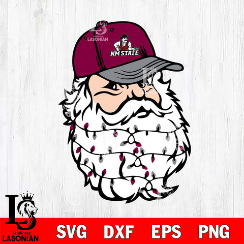 New Mexico State Aggies Santa Claus Face Svg dxf eps png pdf file,NCAA svg,Digital Download,Cricut file