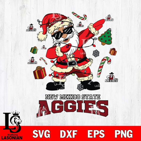 New Mexico State Aggies Santa Claus Football Svg dxf eps png pdf file,NCAA svg,Digital Download,Cricut file