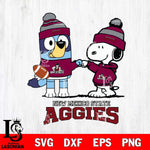 New Mexico State Aggies Snoopy & Bluey Football Svg Eps Dxf Png File,NCAA Svg Files,Chill Guy svg ,Digital Download ,Instant Download, Cricut File