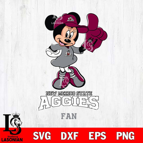 New Mexico State Aggies #1 Fan Minnie Mouse Svg Eps Dxf Png File, Digital Download, Instant Download