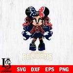 New Orleans Pelicans Beauty Minnie Mouse Svg Eps Dxf Png File, Digital Download, Instant Download