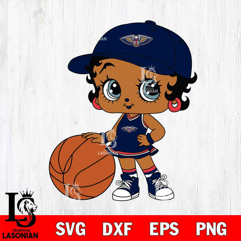 New Orleans Pelicans Betty Boop NBA 11 Svg Eps Dxf Png File, NBA svg, Digital Download, Instant Download