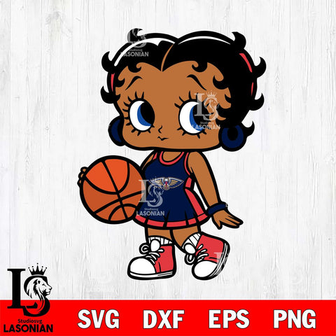 New Orleans Pelicans Betty Boop NBA 4 Svg Eps Dxf Png File, NBA svg, Digital Download, Instant Download