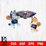 New Orleans Pelicans Bluey & Bingo Svg Eps Dxf Png File, Digital Download, Instant Download