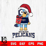 New Orleans Pelicans Bluey Christmas Svg Eps Dxf Png File, Digital Download