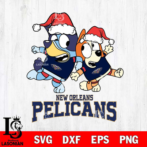 New Orleans Pelicans Bluey Christmas Holiday Svg Eps Dxf Png File, Digital Download