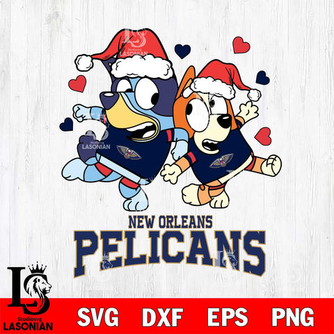 New Orleans Pelicans Bluey Christmas NFL Svg Eps Dxf Png File, Digital Download