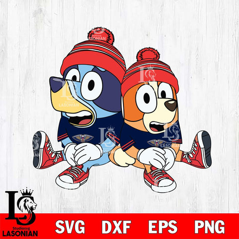 New Orleans Pelicans Bluey & Bingo Christmas Svg Eps Dxf Png File, Digital Download, Instant Download