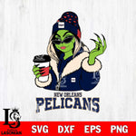 New Orleans Pelicans Boujee Grinch Girls Christmas Cut Files Cricut, Svg Dxf Eps Png file , Silhouette