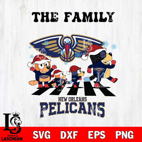 New Orleans Pelicans Family Bluey Christmas Svg Eps Dxf Png File, Digital Download