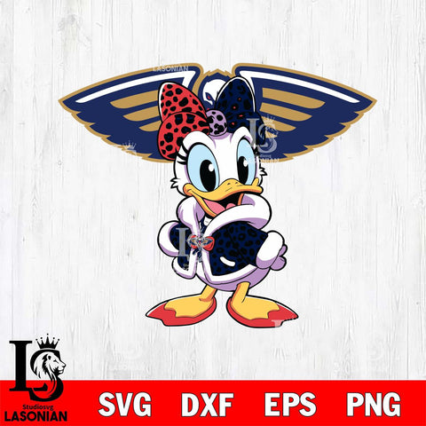 New Orleans Pelicans Fancy Daisy Duck Disney Svg Eps Dxf Png File, Digital Download, Instant Download