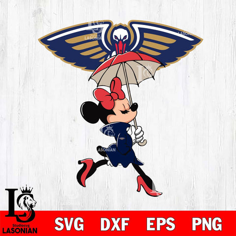 New Orleans Pelicans Fancy Minnie Svg Eps Dxf Png File, Digital Download, Instant Download