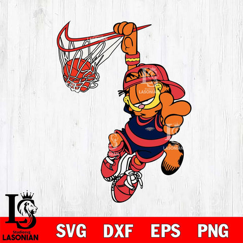 New Orleans Pelicans Garfield Svg Eps Dxf Png File, Digital Download