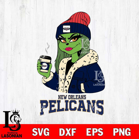 New Orleans Pelicans Girls Grinch Bougie Svg Eps Dxf Png File, Digital Download, Instant Download