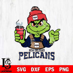 New Orleans Pelicans Grinch with coffee Svg Eps Dxf Png File, Digital Download, Instant Download