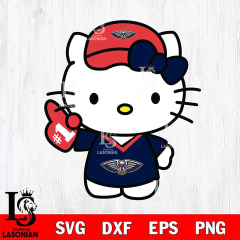 New Orleans Pelicans Hello Kitty basketball 2 Svg Eps Dxf Png File, Digital Download, Instant Download