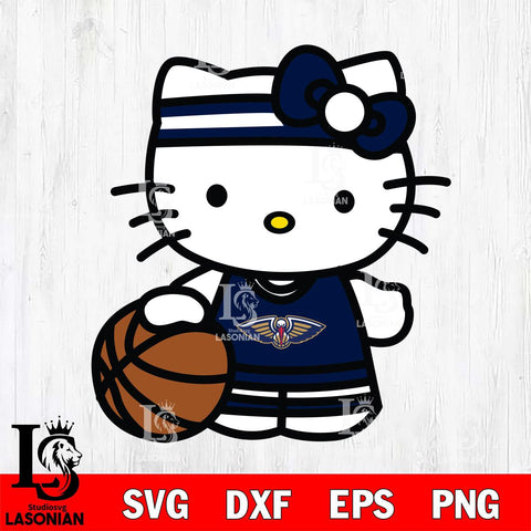 New Orleans Pelicans Hello Kitty basketball 3 Svg Eps Dxf Png File, Digital Download, Instant Download