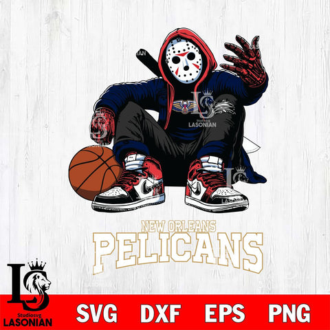 New Orleans Pelicans NBA Jason Voorhees Halloween SVG Svg Eps Dxf Png File, Digital Download, Instant Download