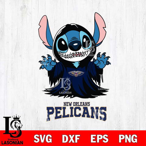 New Orleans Pelicans Stitch Ghost Svg Eps Dxf Png File, NBA svg, Digital Download, Instant Download