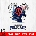 New Orleans Pelicans Stitch Ghost Face Halloween 2 Svg Eps Dxf Png File, Digital Download, Instant Download