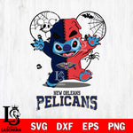 New Orleans Pelicans Stitch Horror Halloween 2 Svg Eps Dxf Png File, Digital Download, Instant Download