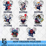 New Orleans Pelicans Stitch Horror Halloween NBA Bundle Svg Eps Dxf Png File, Digital Download, Instant Download