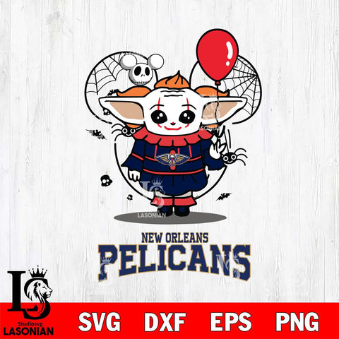 New Orleans Pelicans Stitch Pennywise Halloween Svg Eps Dxf Png File, Digital Download, Instant Download