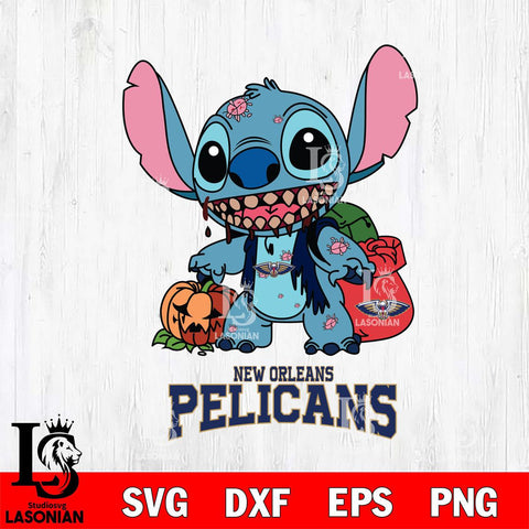 New Orleans Pelicans Stitch Zombie Svg Eps Dxf Png File, NBA svg, Digital Download, Instant Download