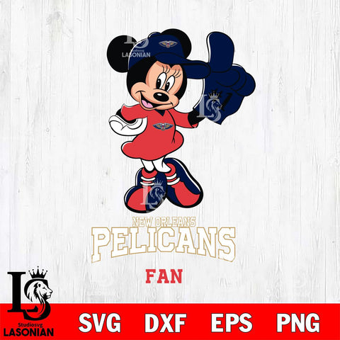 New Orleans Pelicans #1 Fan Minnie Mouse Svg Eps Dxf Png File, Digital Download, Instant Download