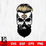 New Orleans Saints Badass Beard Skull SVG